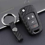 M.JVisun Soft Silicone Rubber Carbon Fiber Texture Case Key Fob Cover for Chevrolet Chevy Aveo Camaro Cavalier Colorado Cruze Equinox Impala Malibu Orlando LT Sonic SS Spark Trax Volt Car Key - Black