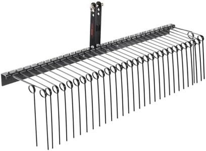 VEVOR Tow Behind Landscape Rake, 72" Tow Dethatcher with 32 Steel Tines, Lawn Dethatcher Rake Attaches to Category 1, 3 Point Hitch for Tractor, for Leaves, Pine Needles, Straw, and Grass