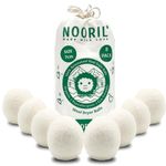 Nooril Tumble Dryer Balls - Handmade Reusable Wool Laundry Balls for Fabric Softening, Reduce Drying Time, Noise, Static-Cling & Wrinkles with No Bad Odor (Pack of 8)