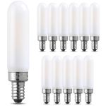 TORCHSTAR 12-Pack E12 Tubular Edison Bulbs, Dimmable 4.5W T6 LED Bulb, 400lm, cri90, UL Listed, Filament LED Candelabra Light Bulbs for Chandelier, Ceiling Fan, Frosted Glass, 2700K Soft White