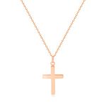 Cross Necklace for Men Cuban Link Chain Layered Necklace Mens Stainless Steel Gold Silver Black Cross Pendant Necklace Jewelry Gifts for Boyfriend Husband Friends(D1:Rose Gold Cross Necklace)