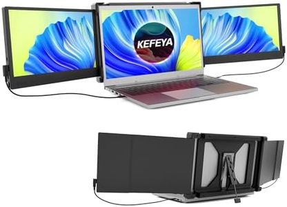 KEFEYA Monitor Portatile Triplo per Laptop 12" Full HD 1080p IPS, Compatibile con 13''-16'' Mac/Windows/Chrome, 4 Altoparlanti
