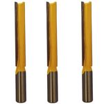 Rennie Tools - 3pcs 1/2" Cutting Diameter x 1/2" Shank x 76mm Flute Extra Long TCT Tipped 2 Flute Straight Router Kitchen Worktop Cutter Bit. Compatible With Makita Bosch Trend Katsu Dewalt Router Etc