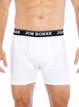 Joe Boxer Men's 3 Pack Cotton Fitted Boxer, White, M