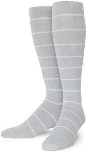 Comrad Knee High Compression Socks - Thin, Breathable Premium Support Socks for Pregnancy, Athletes & More…, Heather/White, Medium
