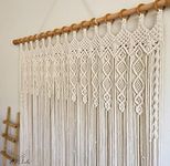 R.R.LALA Cotton Macrame Floral Curtains Rod Pocket Window Curtains, Sun Room Decor,Macrame Semi Sheer Door Curtains Boho Wedding Backdrop Macrame Valancemacrame Window Curtai Size 48X48 In,Off White