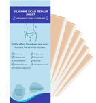 ATIRAMANIYA Silicone Scar Removal Sheets Post Surgery & Acne Scars Treatment-2 Month Supply Cica Care Gel Sheets Wound Repair Scar Silicon Soft Long Strips & Sheets (8pcs Scar repair tape)