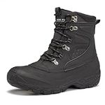 LONDON FOG Breckenridge Waterproof Mens Winter Boots - Leather Insulated Mens Snow Boots - Grey, Black or Brown - Men Medium or Extra Wide Widths Size 7 to 15, Black, 10 X-Wide