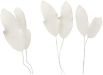 O'Creme White Gumpaste Alstroemeria Leaves, Sugar-Flower Leaves - Edible Flowers for Cake Decorating - Sugar Paste Flower Decorations for Cakes, Cupcake Toppers - 3 sizes, 6 of each size, = 18 pieces