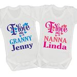 Personalised I Love My Nanny Nan Granny Grandma Nanna Nana Baby Vest Bodysuit Boy Girl Outfit Gift