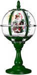 Fraser Hill Farm 23" Musical Tabletop Globe in Green Featuring Santa Scene and Snow Function Christmas Decoration