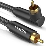 VANAUX 90 Degree RCA Cable Subwoofer Cable Male to Male Digital Coaxial Audio Cable for Home Theater, Sound Bar, TV, PS4, Xbox,and More,Black (6.6ft/2m)