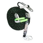 AFP 50 FT Vertical Lifeline Assembly w/ Rope Grab Snap Hooks & Shock Absorber, ANSI & OSHA Rated Fall Protection Roofing Safety Equipment