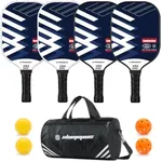 SLAMOPUS Pickleball Paddles Set of 2 | Pickleball Set of 4 Pickleball Rackets | Graphite & Fiberglass Hybrid Pickleball | USAPA Approved | Great Paddle for Beginners and Pros | Two Year Easy Returns