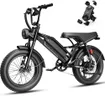 YOLOWAY Electric Bike for Adults,Electric Dirt Bike 2000W/1500W Peak Motor,E Bike 20"/16" *4 Fat Tire,All Terrain 32/28MPH Top Speed,Ebike Up 55-80 Miles Range,48V Removable Battery
