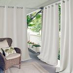 Elrene Home Fashions Indoor/Outdoor Patio Gazebo Pergola Solid Grommet Top Single Panel Window Curtain Drape, 52"x95", White (1 Panel)