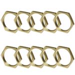 SQXBK 10PCS 3/4'' Brass Hex Lock Nuts Pipe Fitting Thin Nuts Hex Brass Female Locknut for Plumbing