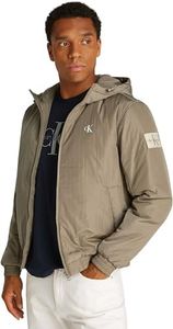 Calvin Klein Jeans Hombres PADDED HOODED HARRINGTON J30J325596, Grey (Brindle), M