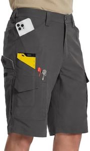 Moosehill Mens-Cargo-Hiking-Shorts Lightweight Water Resistant Quick Dry Relaxed Fit Big & Tall Stretch Waist with 8 Pockets(Grey, 52)