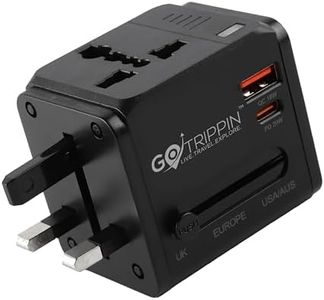 Gotrippin Universal Charger Adapter with Type C- 20w Type C + 18W USB A - International Worldwide All in One Travel Charger Plug with Universal Socket for USA, Canada,UK, Europe, Dubai, and More