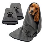 Elite Paws® UK: Ultra-Absorbent Dog Towels, Thick, All-Season - Extra Soft Microfibre, Large 140x70cm, For Muddy Paws, Bath, Grooming, Puppy & Adult Pet Blanket, Durable, Machine Wash & Dry - 2 Pack