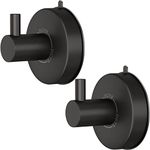 DGYB Vacuum Suction Cup Hooks Easy Install Matte Black Towel Holders for Kitchen Bathroom Restroom Shower - Removable SUS 304 Suction Hook 11 LB 2 Pack Black