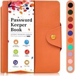 BLESWIN Password Book - Small Password Book Alphabetical with Tabs, Password Logbook for Computer and Internet Address Website Login, Password Journal for Book Buckle, Password Safety, Orange