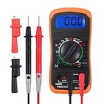 Proster Multimeter 2000Counts LCD Multimeter Tester with Test Leads Alligator Clip Multi Meter for AC DC Voltage DC Current Resistance Diodes Transistor Audible Continuity