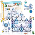 GG TOYS 100 Piece Set Magnetic Tiles Toy 3D STEM Learning Magnetic Construction Building Stacking Blocks Inspiration Creative Sensory Educational Toy Kids Toddlers Boys Girls 3 4 5 6 7 8 9 10