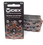 Widex hearing aid battery Size 312 (PR41) (10 Packets = 60 batteries)