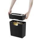 Amazon Basics 6-Sheet Strip Cut Paper & Credit Card Shredder, 10 Liter Waste Basket Capacity|for Office and Home Usage| 1 Year Brand Warranty