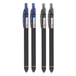 Pentel EnerGel 0.7mm Click Roller Gel Pen | Textured Grip With Retractable Mechanism | Quick Dry Ink For Smudge-Free Writing | Blue & Black Ink, Pack of 4 Pens (BL437R)