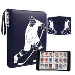 Hockey Card Binder with Sleeves, 9-Pocket Trading Card Binder with 900 Card Sleeves, Card Collector Album Compatible with Upper Deck Trading Cards, TCG Cards, and Sports Cards Collection