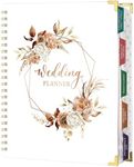 Wedding Planner - Wedding Planner Book and Organizer for the Bride, Wedding Planning Book with Tabbed Sections, 8.5" x 11", Hardcover + Metal Corner + 5 Inner Pockets + Sticker