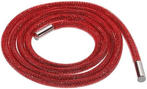 MECCANIXITY 6mm x 120cm Rhinestone Tube Rope Bling Crystal Rhinestone String Rope for DIY Sweaters Sweatpants Decoration Red Mesh Red Diamond