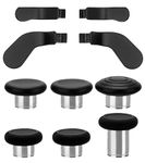 Ceozon Replacement Thumb Grips Back Paddles 10 in 1 Metal Stainless Steel Trigger Locks Thumbsticks Buttons Parts Repair Accessories for Xbox One Elite Controller Series 2 Xbox One Elite (Black)