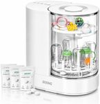 SIJING Baby Bottle Washer, Sterilizer and Dryer with Visible Glass Chamber, 4-in-1 Automatic Bottle Cleaner for Bottles, Nipples, Pacifiers & Breast Pump Parts