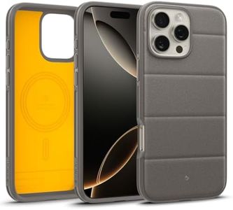 Caseology by SPIGEN Athlex Mag for iPhone 16 Pro Case 6.3-inch Compatible with MagSafe Magnetic Ring, Air Space Technology Rugged Sandstone Texture, Raised Edge Non-Slip Grip Cover - Active Grey