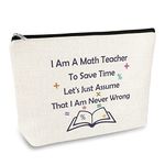 Funny Math Teacher Gift Math Makeup Bag Gift for Women Math Teacher Appreciation Gift Mathematician Gift Cosmetic Bag Teacher's Day Christmas Retirement Gift for Math Teacher Tutor Thank You Gift