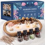 BISWYLBLJ 80oz Pearled Candle Sand,Reusable White Sand Wax Candle