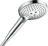 hansgrohe Raindance Select S - shower head, hand shower round (⌀ 120 mm) with 3 sprays, with anti-limescale function, chrome