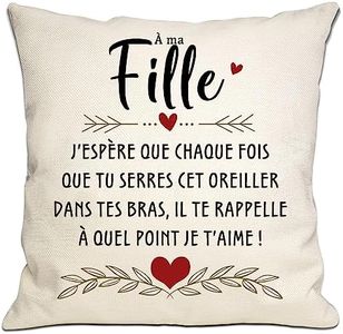 Cadeau pour Fille de Maman Papa j'espère Que Chaque Fois Que tu serres cet Oreiller il Te rappelle Combien Je t'aime Housse de Coussin Cadeau d'anniversaire, Noël