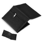 Xuniea Slim Wallet Trifold Sports Wallet Front Pocket Wallet Small Coin Purse with Zipper for Outing Travel Gifts(Normal Style,Black)