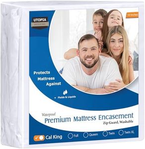 (KING CAL) - Premium Bed Bug Proof Box Spring Encasement - Waterproof Zippered Box Spring Cover - Ultimate Protection Against Insects, Dust Mites - Knitted Box Spring Protector (Cal King) by Utopia Bedding