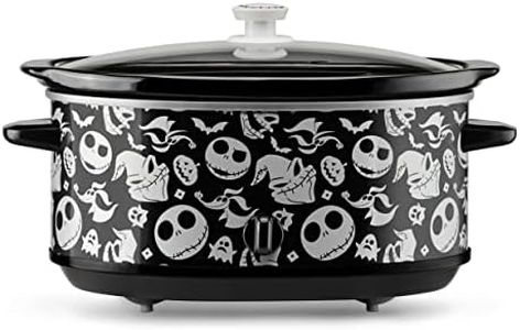 Disney The Nightmare Before Christmas Slow Cooker by Select Brands - Slow Cooker for Kitchen - Dishwasher-Safe Stoneware Crock Insert - 7 Quarts