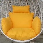 Soft Symphony Swing Chair Cushion for Hanging Basket Chair Swing with Polyester Cloth Cushion for Hanging Chair/Outdoor Egg Swing Chair/Garden Swing Jhula, Seat Padded Pillow (Yellow)