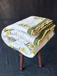 THE JAIPUR WALA Premium Hand Printed Mulmul Cotton Quilt, Double/King (Yellow Marigold)