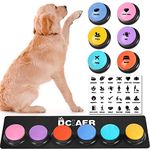 DCIAER Dog Buttons for Communication,Talking Buttons for Dogs,6 Recordable Sound Buttons + 24 Scene Patterns + 1 Dog Button Mat ，30 Seconds Dog Buttons for Pet Sound Training Toy