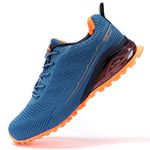 Kricely Trail Running Shoes Mens Breathable Lightweight Trainers Non-Slip Low Rise Walking Shoes（Blue 6.5）