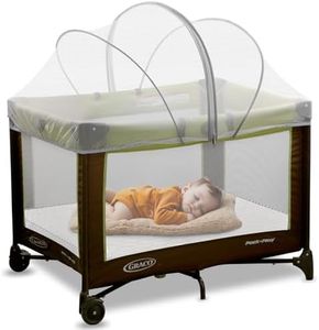 Pack and Play Cover - Mosquito Net Cover for Pack n Play/Travel Crib/Mini Crib/Playpen to Keep Cats Out - Breathable Baby Mosquito Net with 2-Way Zipper (White-Large)